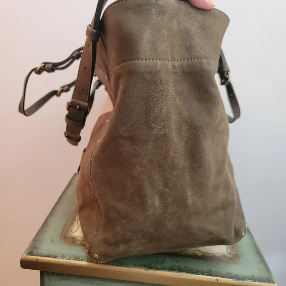 Jerome Dreyfuss Jacques Olive Green Leather Top Handle Adjustable Shoulder Strap - Picture 4 of 16